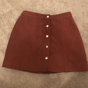 burnt orange suede skirt - forever 21
